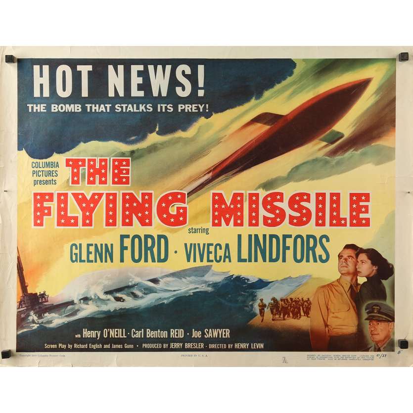 L'ENGIN FANTASTIQUE Affiche de film - 55x71 cm. - 1950 - Glenn Ford, Viveca Lindfors, Henry Levin