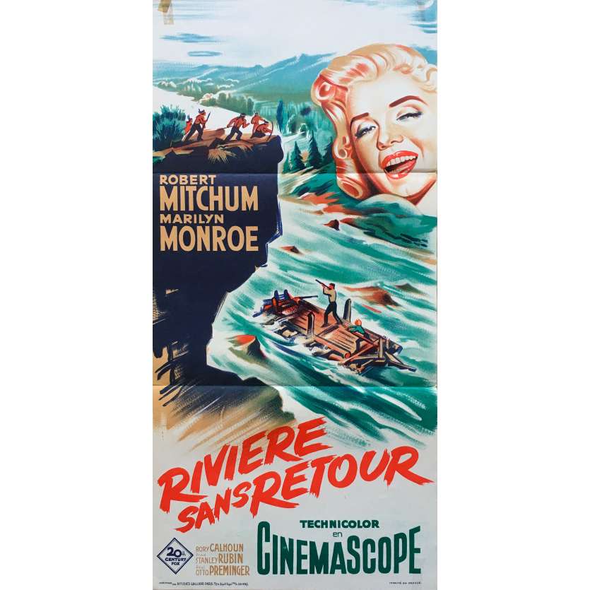 RIVER OF NO RETURN Original Movie Poster  - 15x32 in. - 1954 - Otto Preminger, Marilyn Monroe
