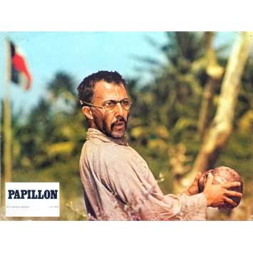 PAPILLON Original Lobby Card N08 - 9x12 in. - 1973 - Franklin J. Schaffner, Steve McQueen