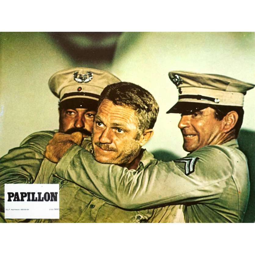 PAPILLON Original Lobby Card N07 - 9x12 in. - 1973 - Franklin J. Schaffner, Steve McQueen