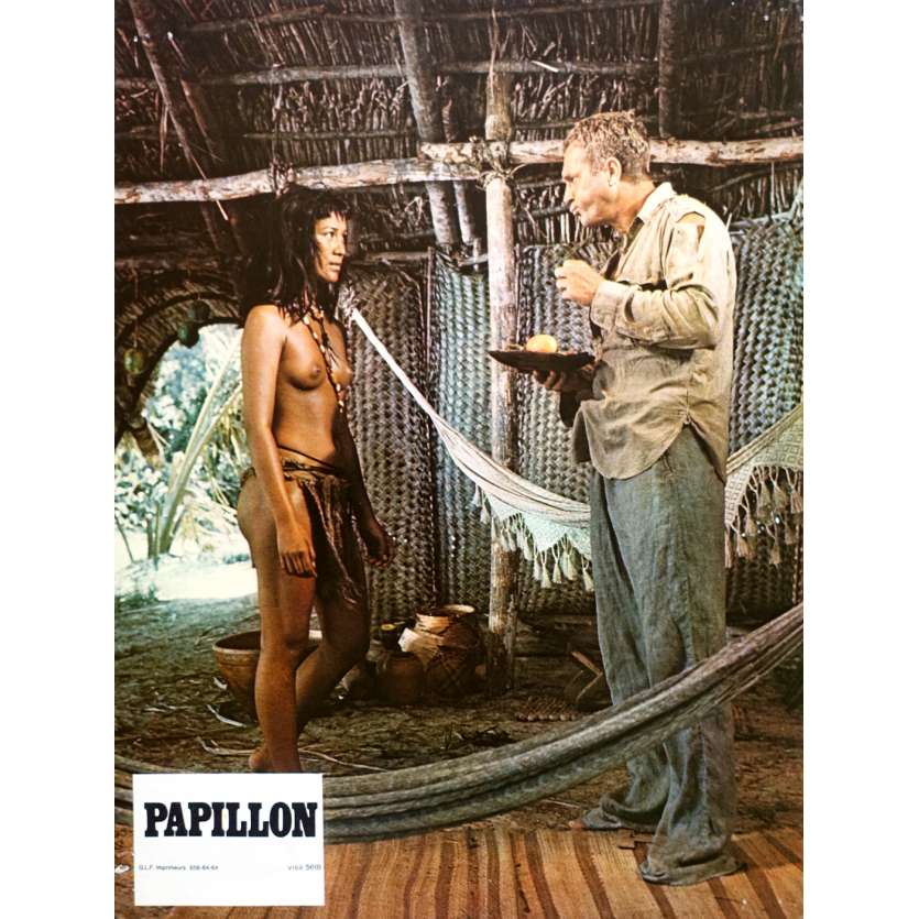 PAPILLON Original Lobby Card N06 - 9x12 in. - 1973 - Franklin J. Schaffner, Steve McQueen
