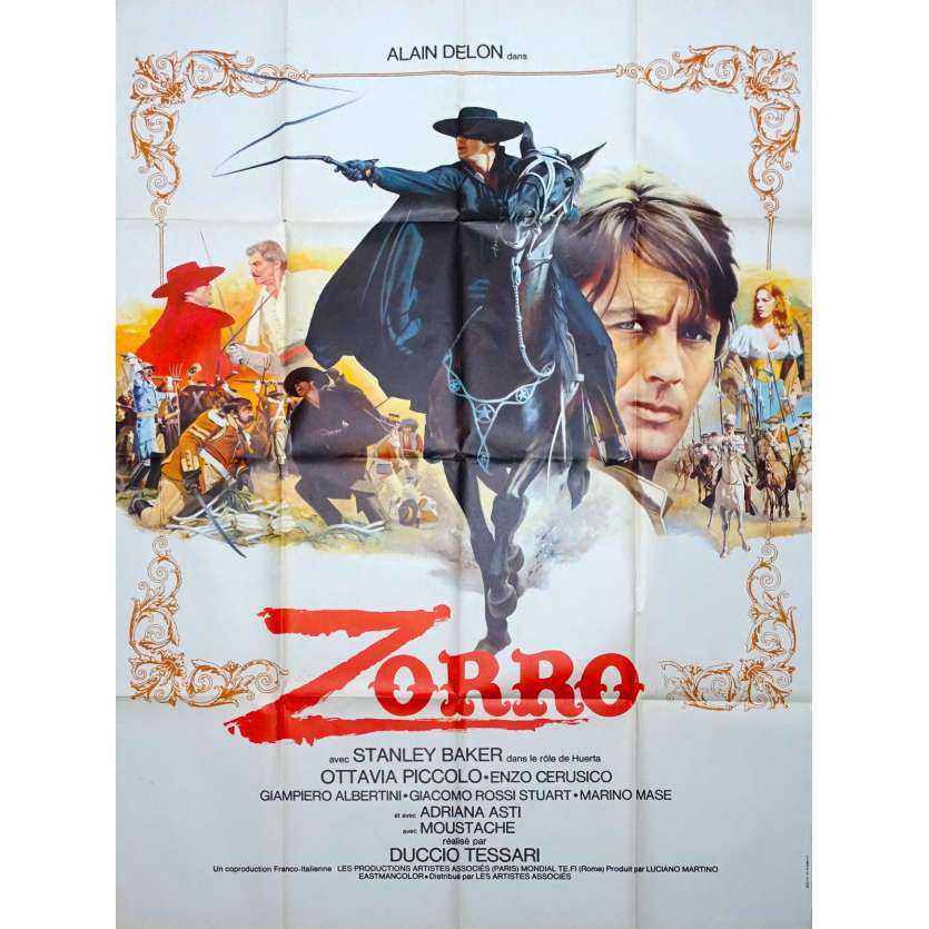 ZORRO Original Movie Poster  - 47x63 in. - 1975 - Duccio Tessari, Alain Delon