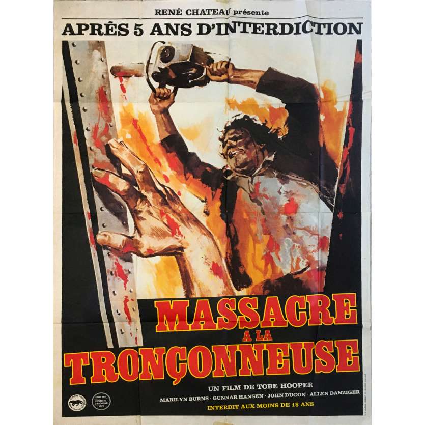 MASSACRE A LA TRONÇONNEUSE Affiche de film - 120x160 cm. - 1974 - Marilyn Burns, Tobe Hooper