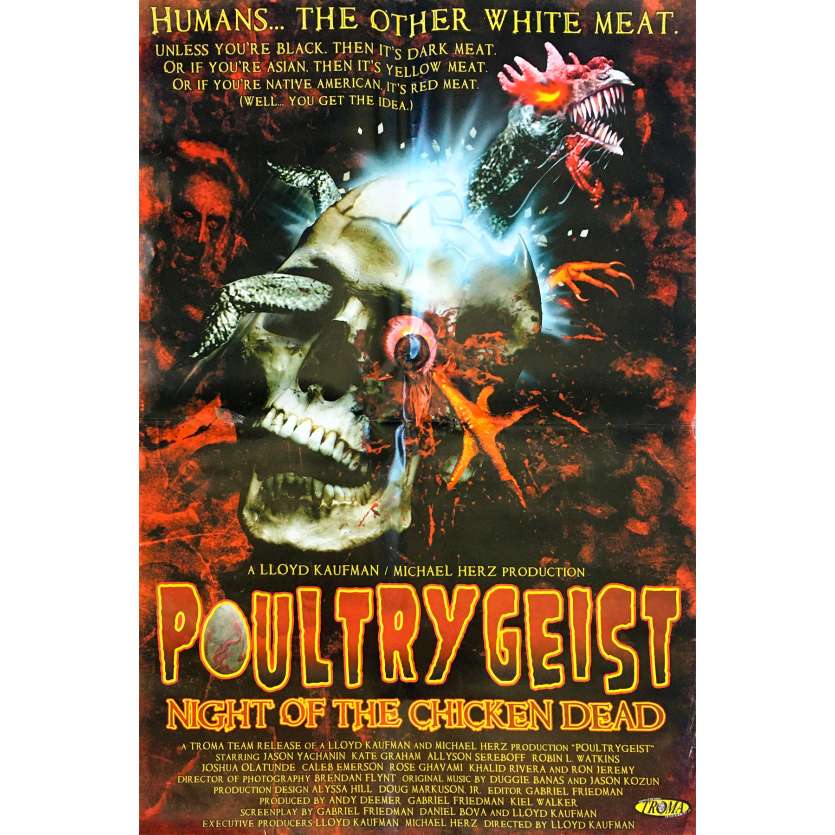 POULTRYGEIST : NIGHT OF THE CHICKEN DEAD Original Movie Poster - 27x40 in. - 2006 - Lloyd Kaufman, Jason Yachanin