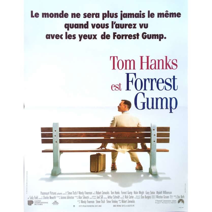 FORREST GUMP Affiche de film - 40x60 cm. - 1994 - Tom Hanks, Robert Zemeckis