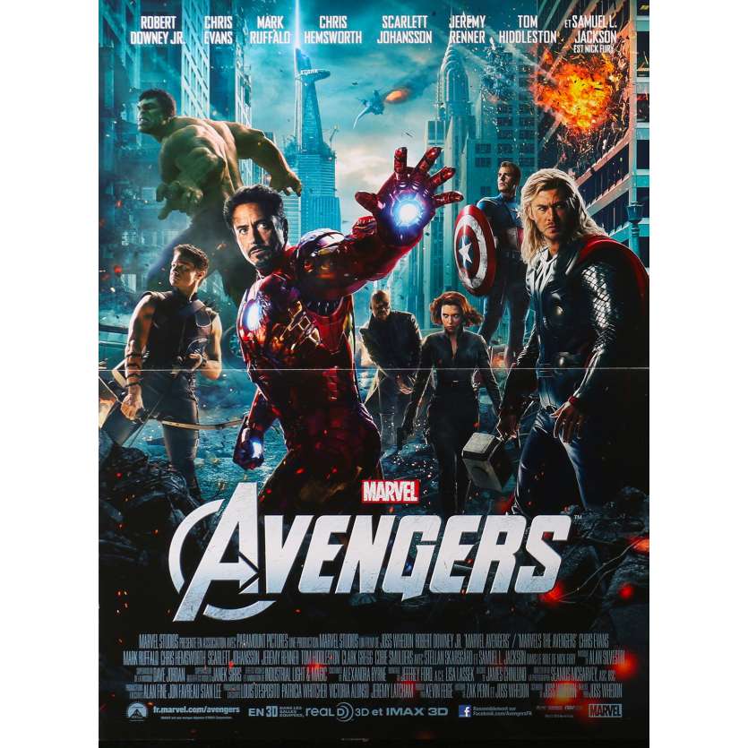 THE AVENGERS Original Movie Poster - 15x21 in. - 2012 - Joss Whedon, Robert Downey Jr.