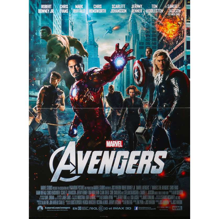 THE AVENGERS Original Movie Poster  - 15x21 in. - 2012 - Joss Whedon, Robert Downey Jr.