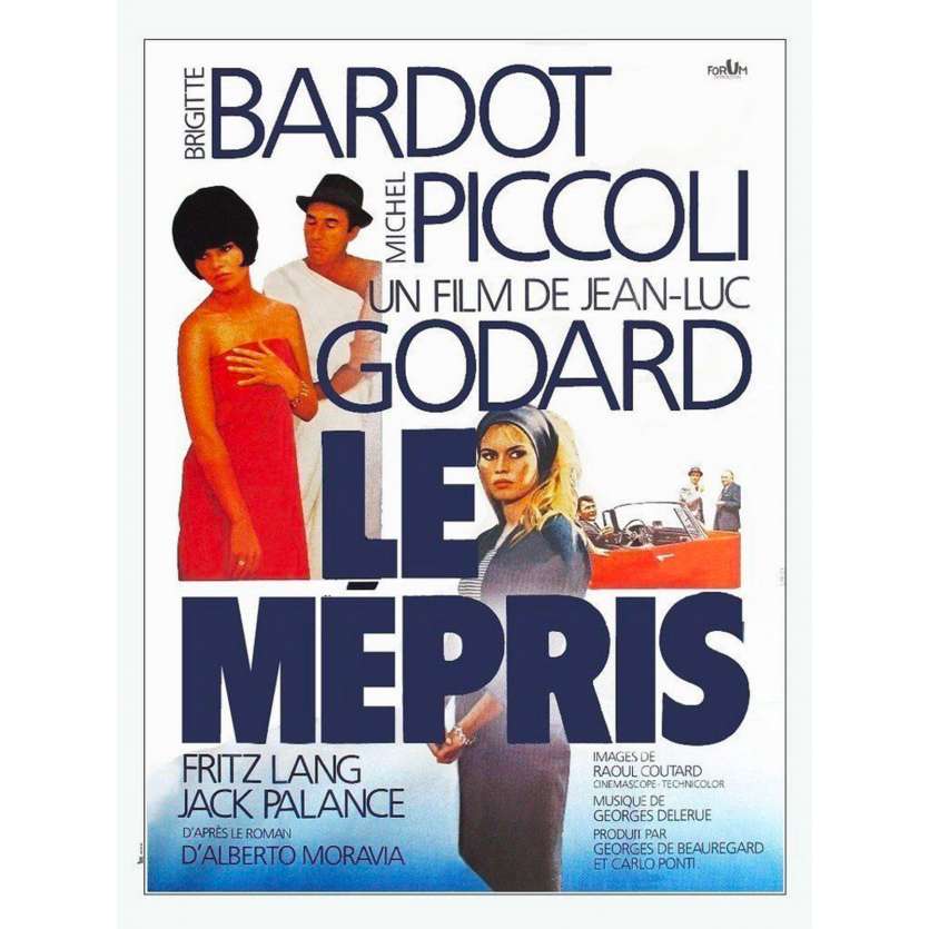 CONTEMPT Original Movie Poster - 15x21 in. - R2000 - Jean-Luc Godard, Brigitte Bardot
