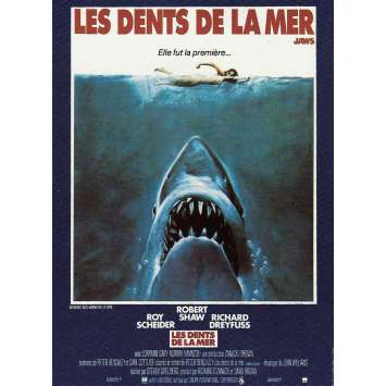 JAWS Original Movie Poster - 15x21 in. - R1990 - Steven Spielberg, Roy Sheider
