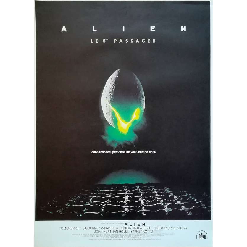ALIEN Movie Poster - 15x21 in. - R1990 - Restrike - Ridley Scott, Sigourney Weaver
