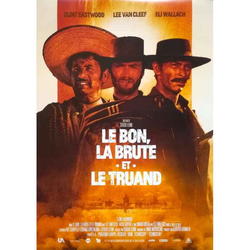LE BON LA BRUTE ET LE TRUAND Affiche de film - 40x60 cm. - R2010 - Clint Eastwood, Sergio Leone