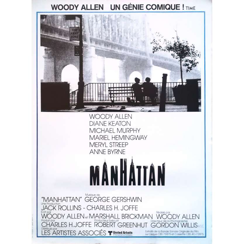 MANHATTAN Movie Poster - 15x21 in. - R1990 -  Restrike - Woody Allen, Diane Keaton