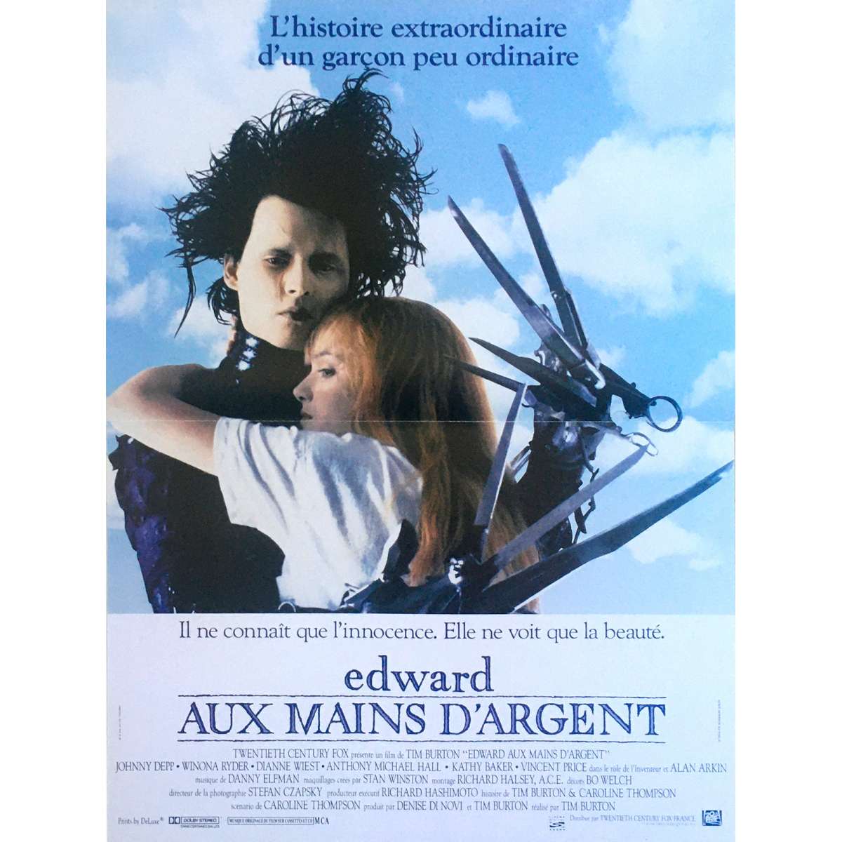 Affiche de cinéma Française de EDWARD AUX MAINS D'ARGENT Affiche de cinéma Française de EDWARD AUX MAINS D'ARGENT