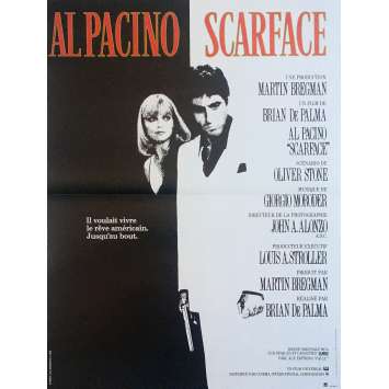 SCARFACE Movie Poster - 15x21 in. - R1990 - Restrike - Brian de Palma, Al Pacino