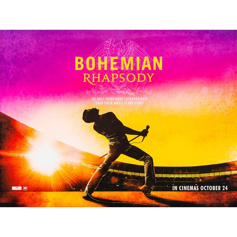 BOHEMIAN RHAPSODY Affiche de film  - 76x102 cm. - 2018 - Rami Malek, Bryan Singer