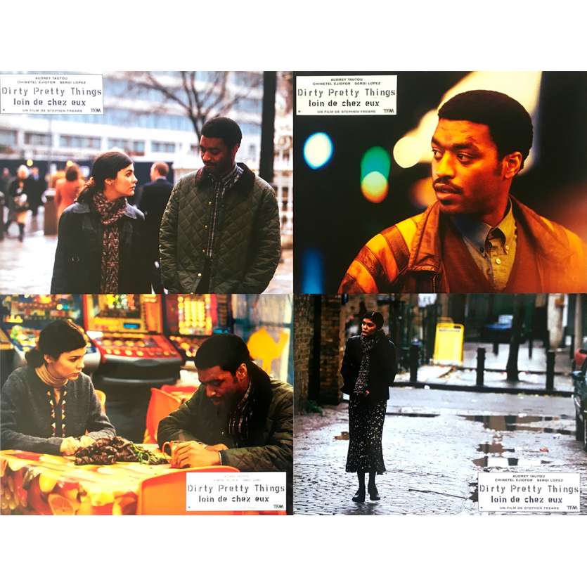 DIRTY PRETTY THINGS Original Lobby Cards  - 9x12 in. - 2002 - Stephen Frears, Audrey Tautou