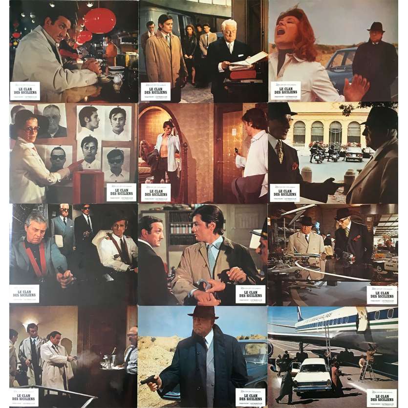 THE SICILIAN CLAN Original Lobby Cards  - 9x12 in. - 1969 - Henri Verneuil, Lino Ventura