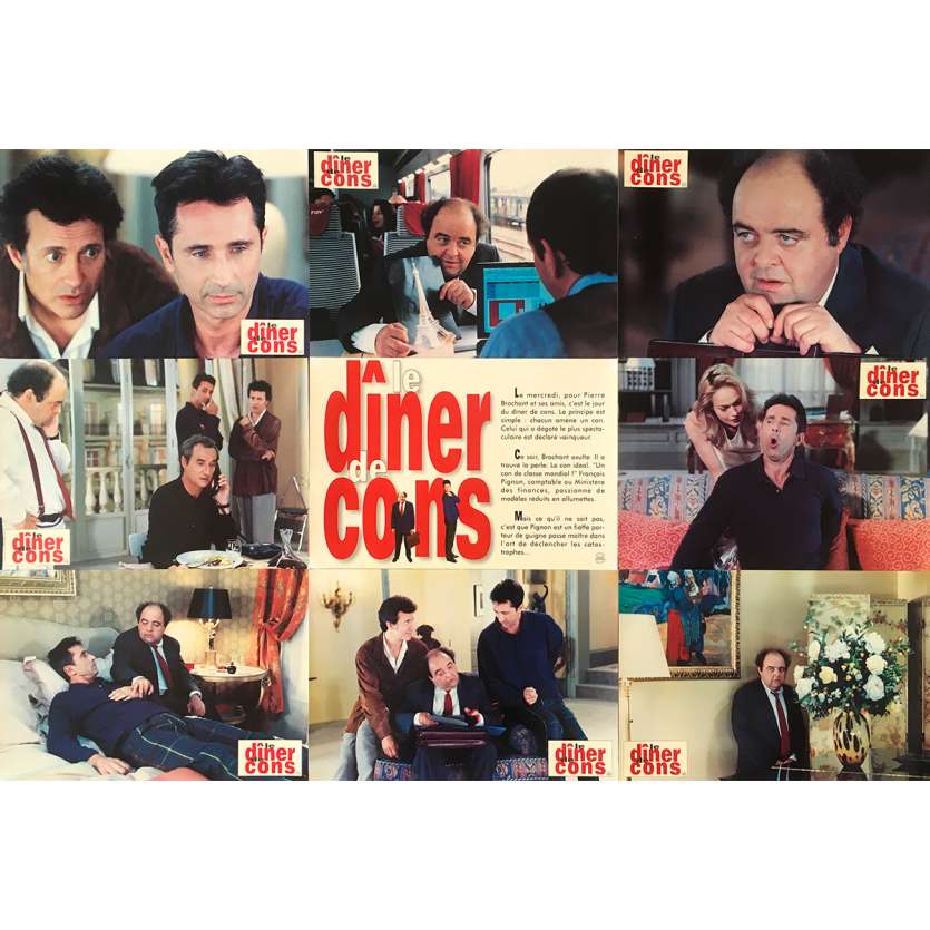 THE DINNER GAME Original Lobby Cards  - 9x12 in. - 1998 - Francis Veber, Jacques Villeret