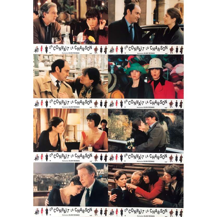 SAME OLD SONG Original Lobby Cards  - 9x12 in. - 1997 - Alain Resnais, Pierre Arditi