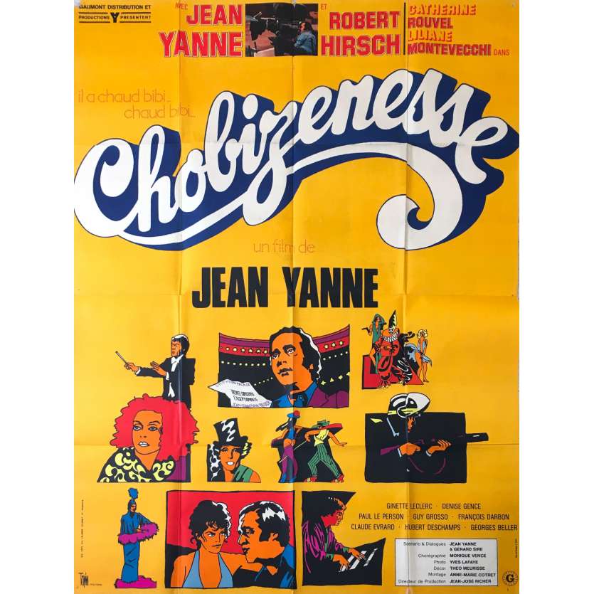 CHOBIZENESSE Original Movie Poster  - 47x63 in. - 1975 - Jean Yanne, Robert Hirsch
