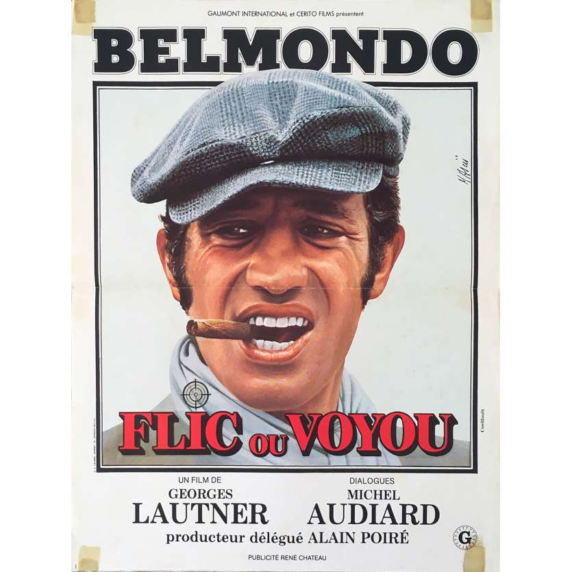 COP OR HOOD Original Movie Poster  - 15x21 in. - 1979 - Georges Lautner, Jean-Paul Belmondo