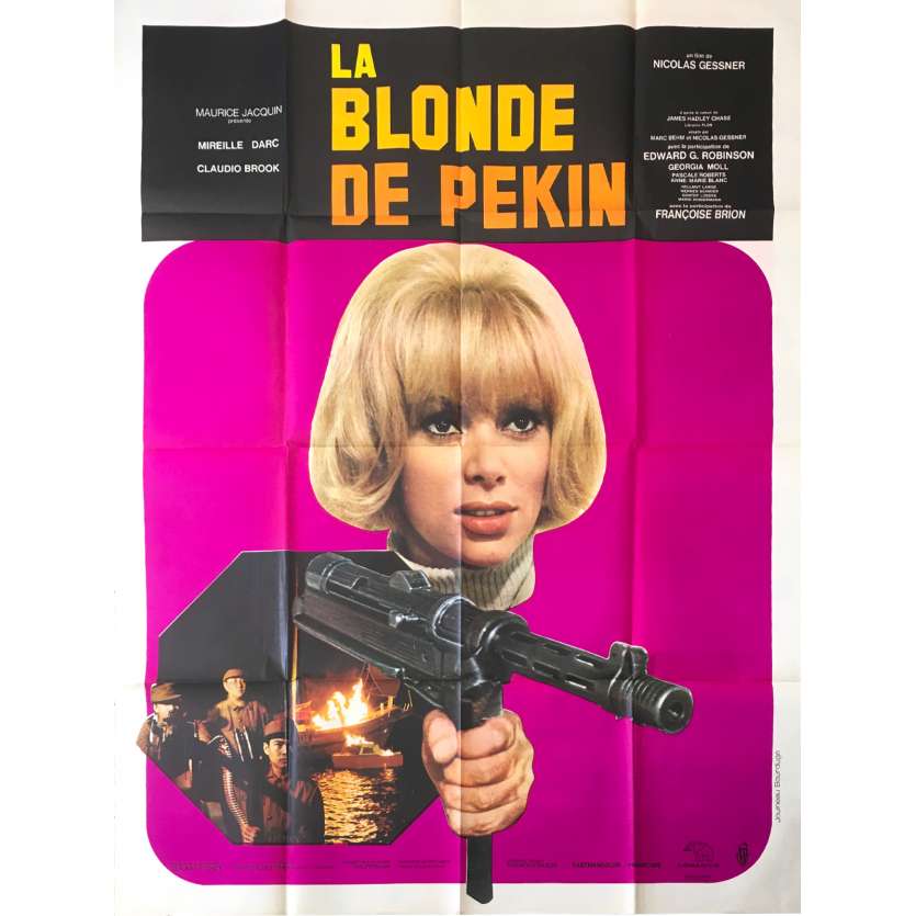 LA BLONDE DE PEKIN Affiche de film - 120x160 cm. - 1967 - Mireille Darc, Nicolas Gessner