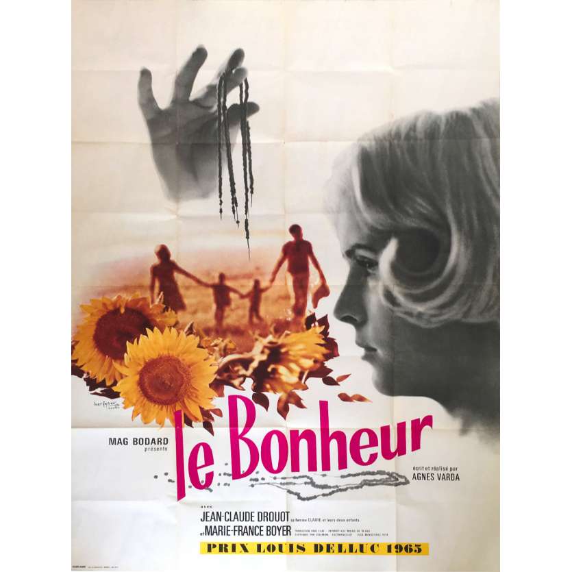 LE BONHEUR Original Movie Poster  - 47x63 in. - 1967 - Agnès Varda, Jean-Claude Drouot