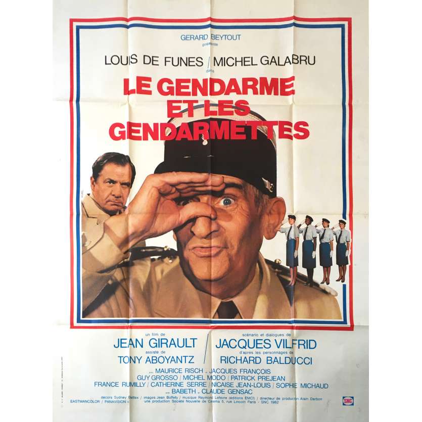 LE GENDARME ET LES GENDARMETTES Affiche de film  - 120x160 cm. - 1982 - Louis de Funès, Jean Girault