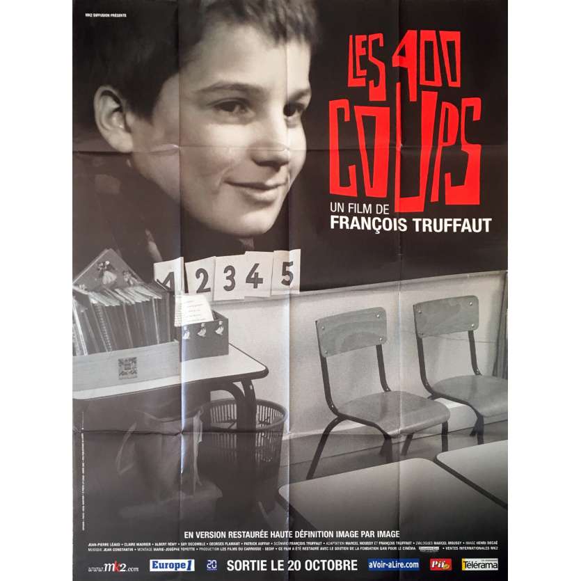 LES 400 COUPS Affiche de film - 120x160 cm. - 1959 - Jean-Pierre Léaud, François Truffaut