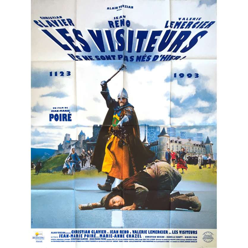 LES VISITEURS Affiche de film  - 120x160 cm. - 1993 - Jean Reno, Jean-Marie Poiré