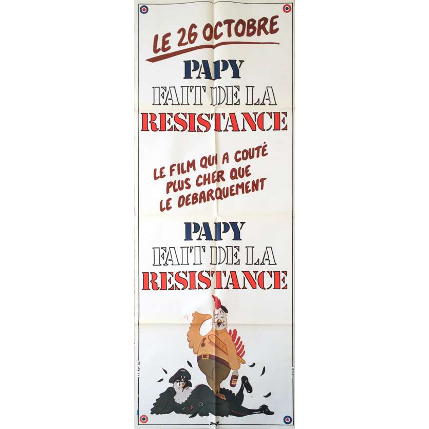 GRAMPS IN THE RESISTANCE Original Movie Poster  - 23x63 in. - 1983 - Jean-Marie Poiré, Christian Clavier