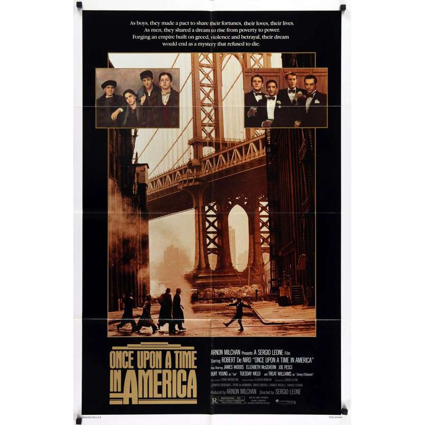 ONCE UPON A TIME IN AMERICA Movie Poster  - 29x41 in. - 1984 - Sergio Leone, Robert de Niro