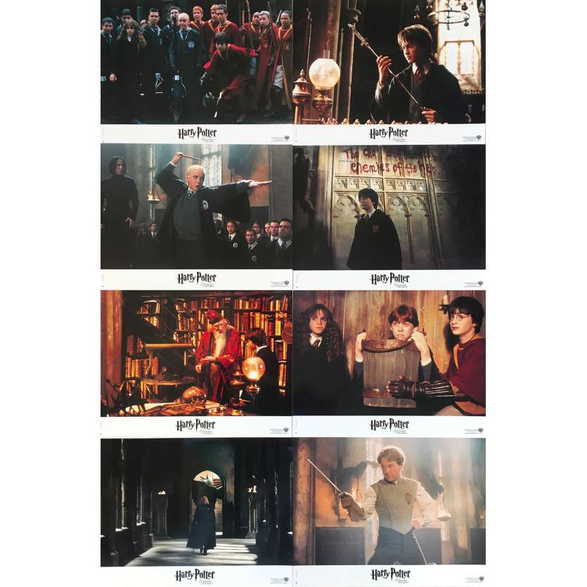 HARRY POTTER AND THE CHAMBER OF SECRETS Original Lobby Cards  - 9x12 in. - 2002 - Chris Colombus, Daniel Radcliffe