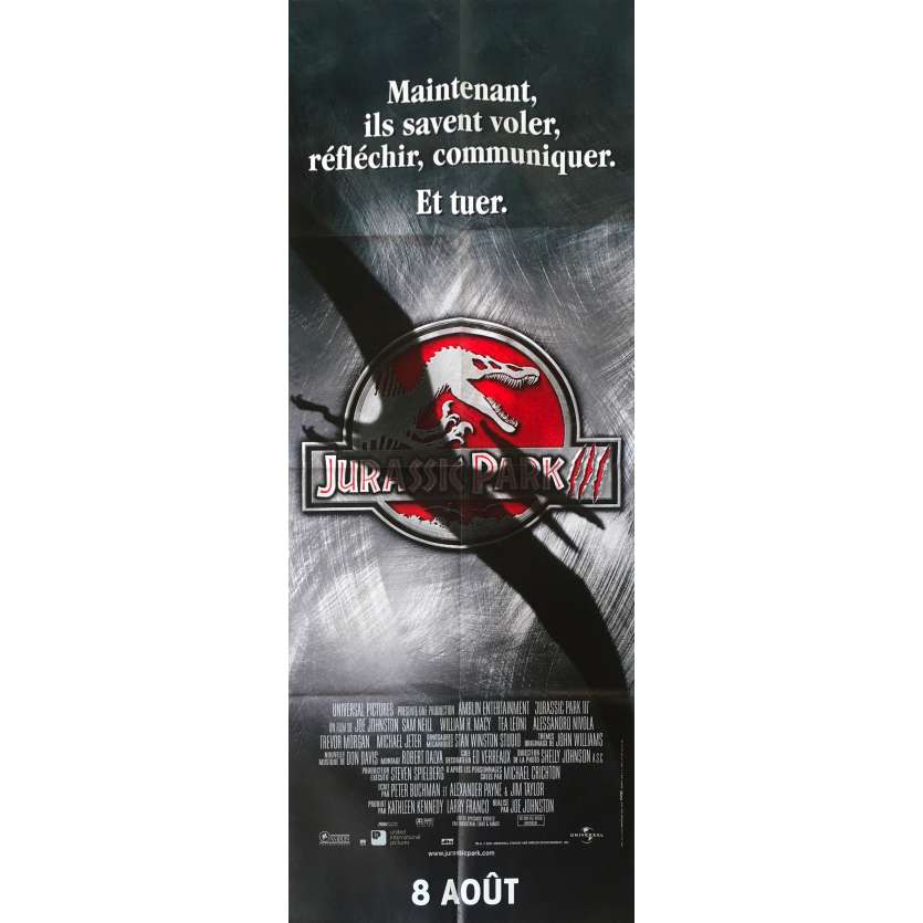 JURASSIC PARK III Original Movie Poster - 23x63 in. - 2001 - Steven Spielberg, Sam Neil