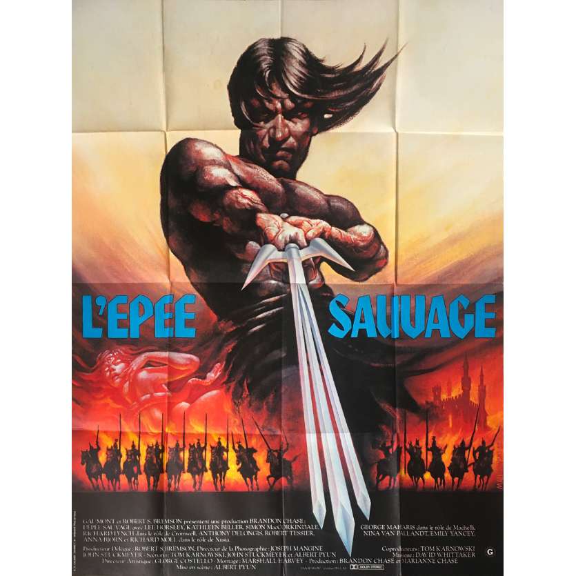 L'EPEE SAUVAGE Affiche de film  - 120x160 cm. - 1982 - Lee Horsley, Albert Pyun