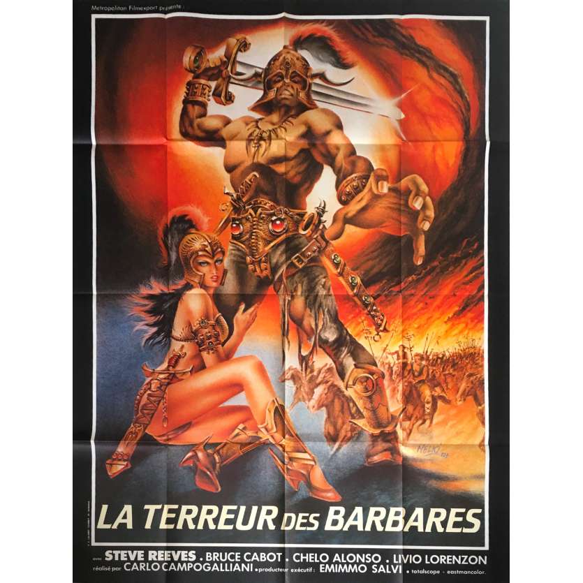 Affiche de cinéma Française de LA TERREUR DES BARBARES