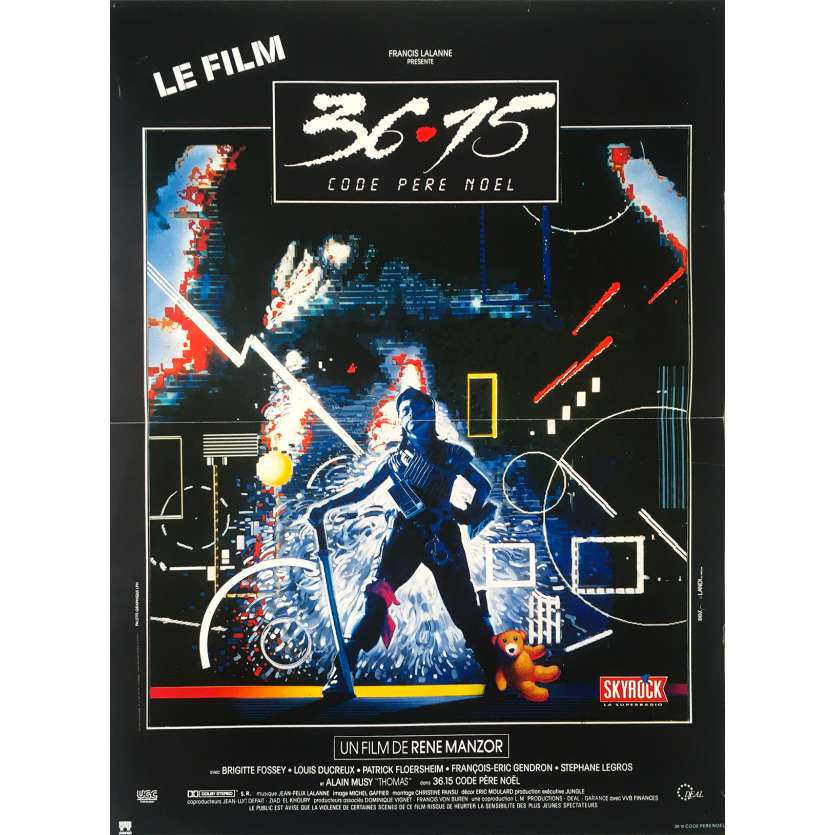 3615 PERE NOEL Affiche de film  - 40x60 cm. - 1989 - Brigitte Fossey, René Manzor