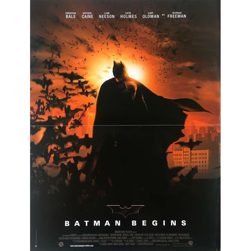 BATMAN BEGINS Original Movie Poster - 15x21 in. - 2005 - Christopher Nolan, Christian Bale