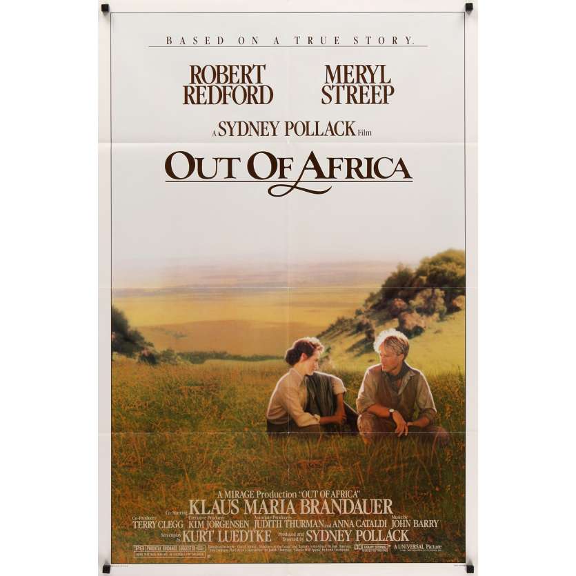 OUT OF AFRICA Movie Poster 29x41 in. USA - 1985 - Sidney Pollack, Robert Redford