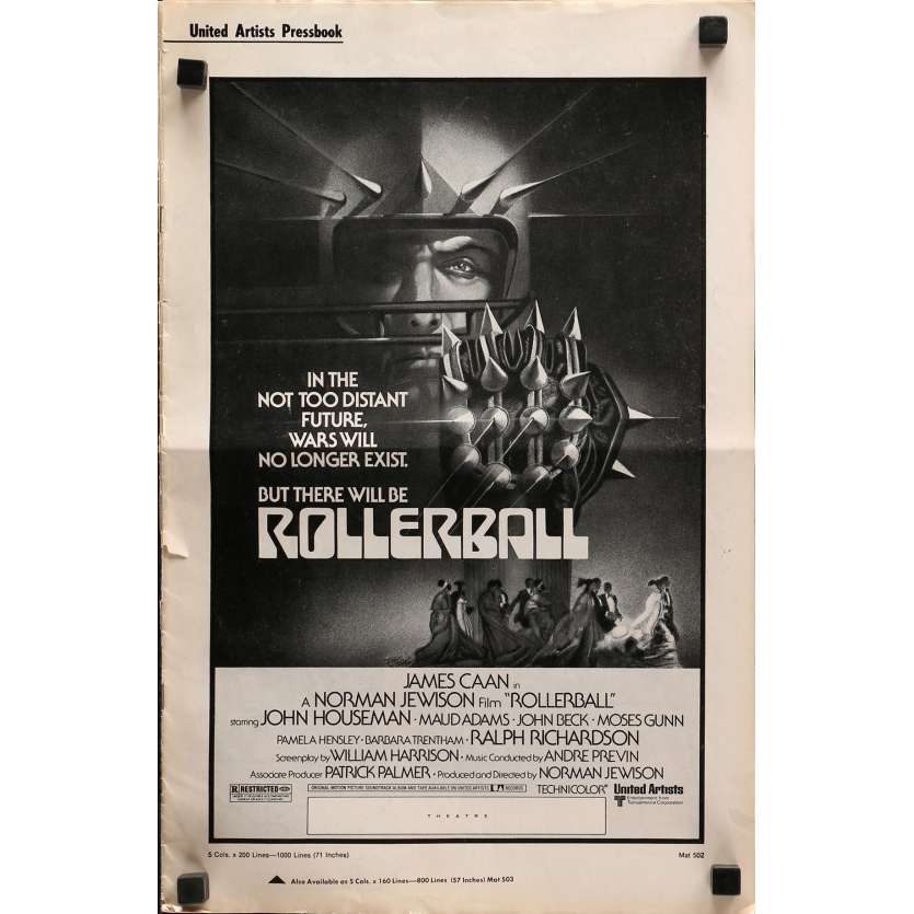 ROLLERBALL Dossier de presse 12p 28x43 - 1975 - James Caan, Norman Jewinson