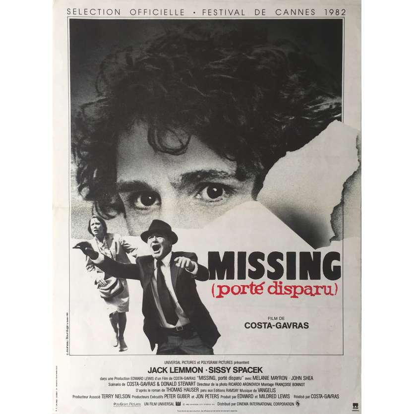 MISSING Original Movie Poster  - 15x21 in. - 1982 - Costa-Gavras, Jack Lemmon, Sissy Spacek