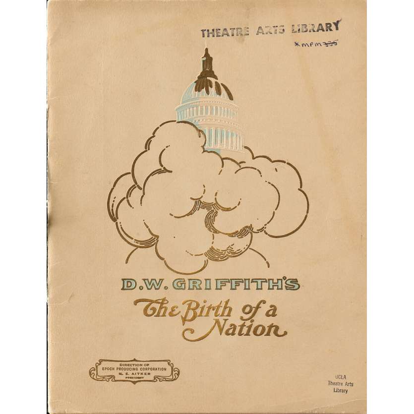 NAISSANCE D'UNE NATION Programme  - 21x30 cm. - 1915 - Lillian Gish, D.W. Griffith