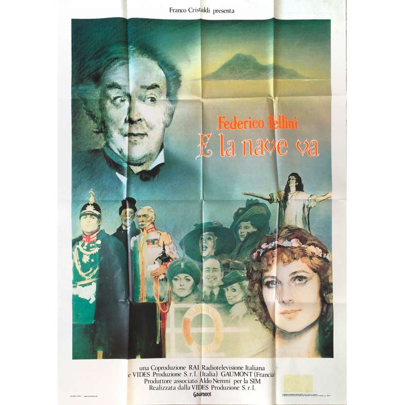 AND THE SHIP SAILS ON Original Movie Poster - 39x55 in. - 1983 - Federico Fellini, Freddie Jones