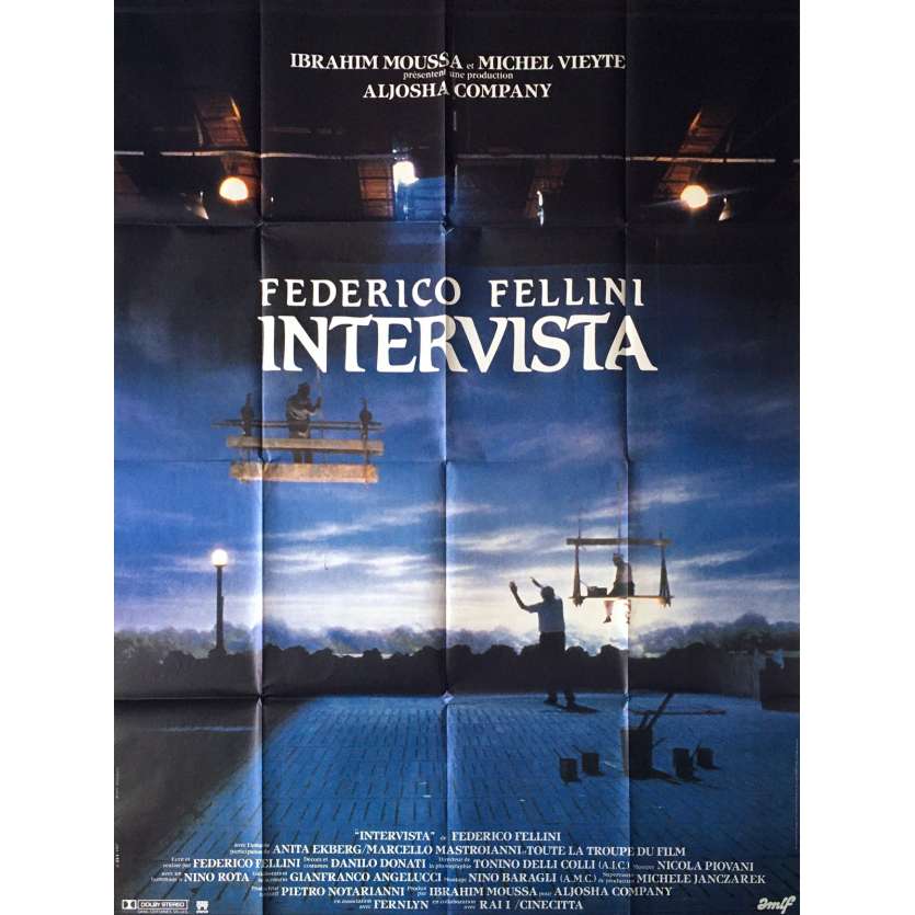 INTERVISTA Affiche de film - 120x160 cm. - 1987 - Sergio Rubini, Federico Fellini