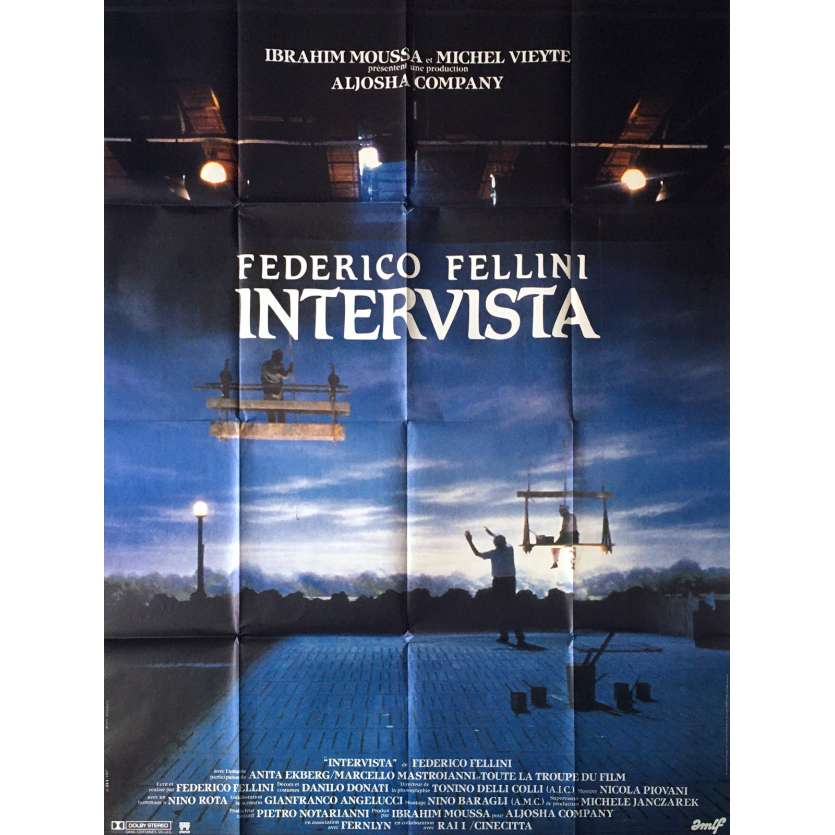 INTERVISTA Original Movie Poster  - 47x63 in. - 1987 - Federico Fellini, Sergio Rubini