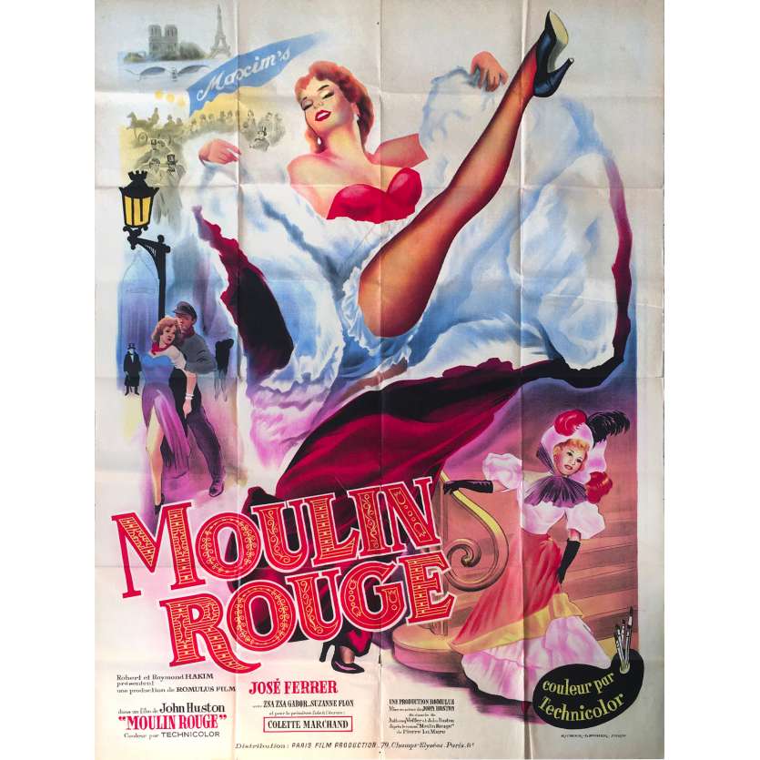 MOULIN ROUGE  Affiche de film  - 120x160 cm. - 1952 - José Ferrer, Zsa Zsa Gabor, John Huston