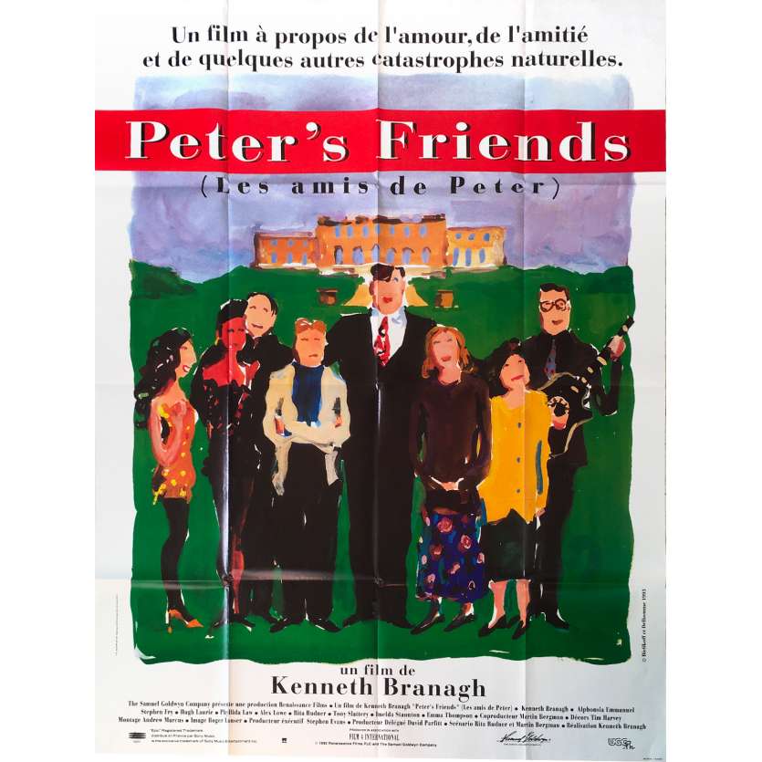 PETER'S FRIENDS Affiche de film - 120x160 cm. - 1992 - Hugh Laurie, Stephen Fry, Kenneth Branagh