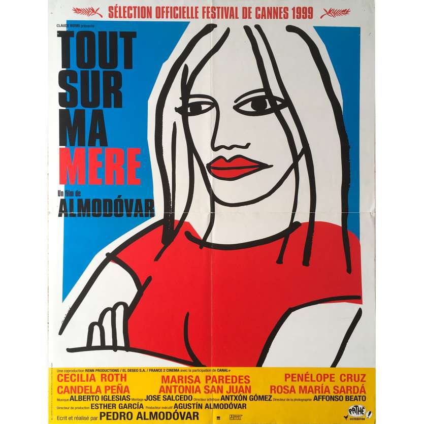 TOUT SUR MA MERE Affiche de film Pliée en 4 - 40x60 cm. - 1999 - Cecilia Roth, Pedro Almodovar