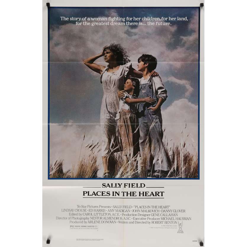 PLACES IN THE HEART Original Movie Poster - 27x40 in. - 1984 - Robert Benton, Sally Field