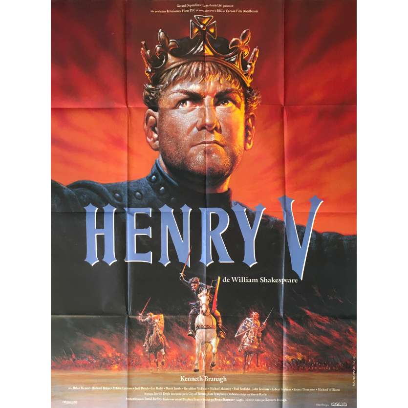 HENRY V Original Movie Poster  - 47x63 in. - 1989 - Kenneth Branagh, Derek Jacobi